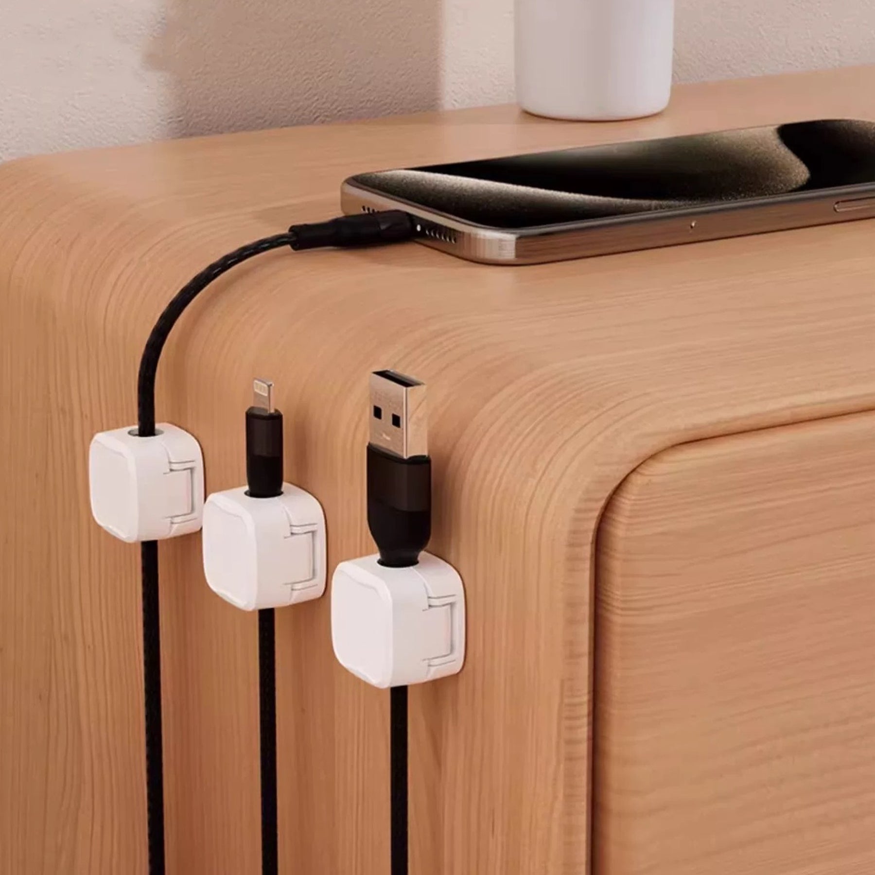 Magnetic Desktop Cable Organizer Charging Cable Clip