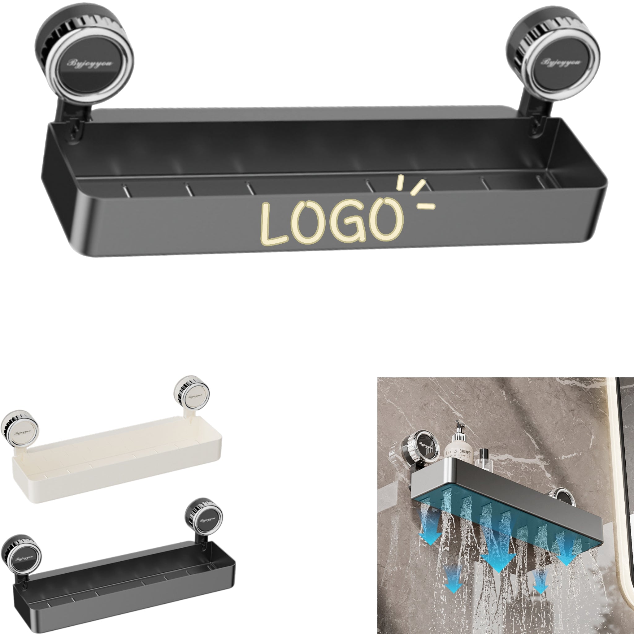 Drill - free Suction Cup Storage Rack for Bathroom
