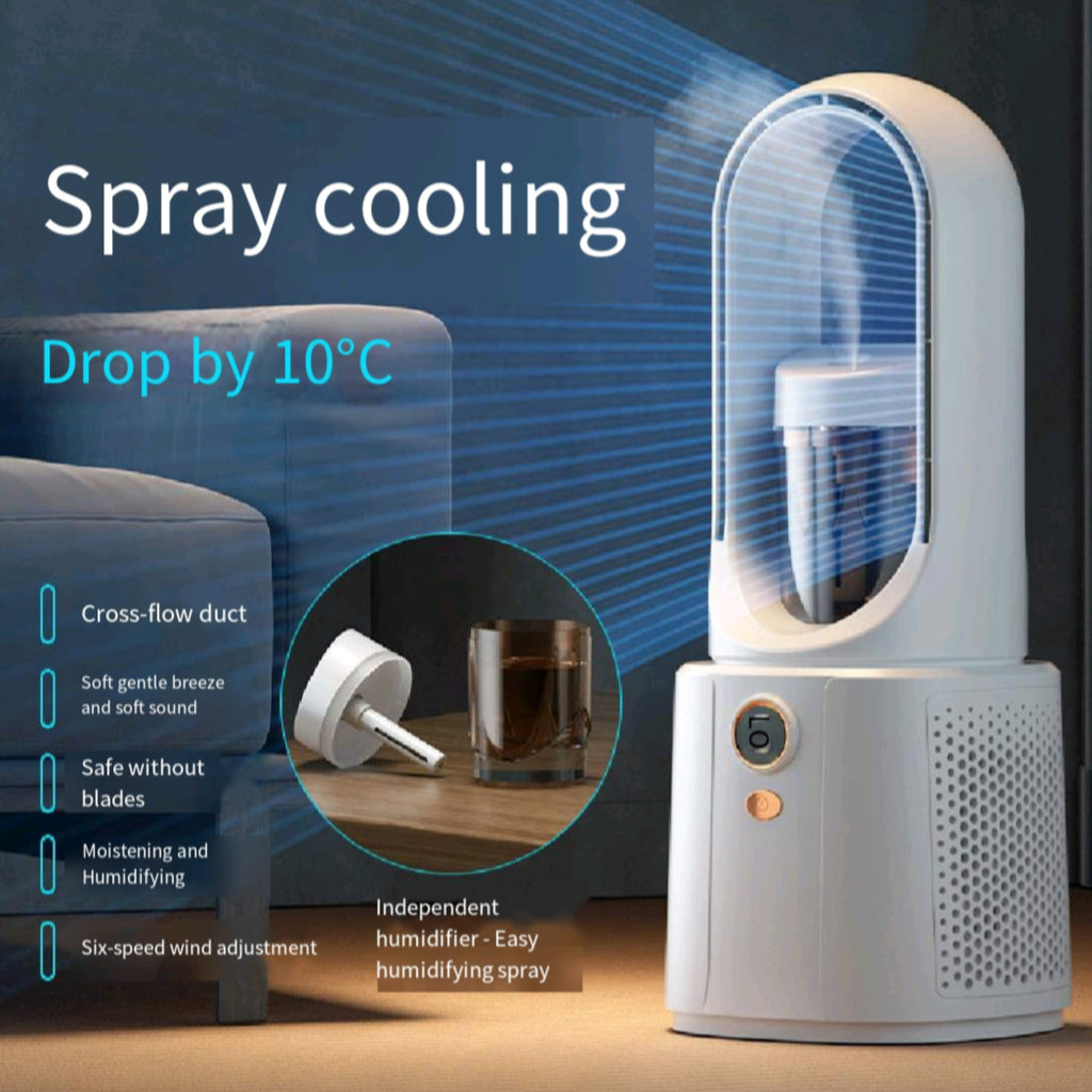 Bladeless Mist Air Circulator USB Desktop Fan 6 Speed Quiet