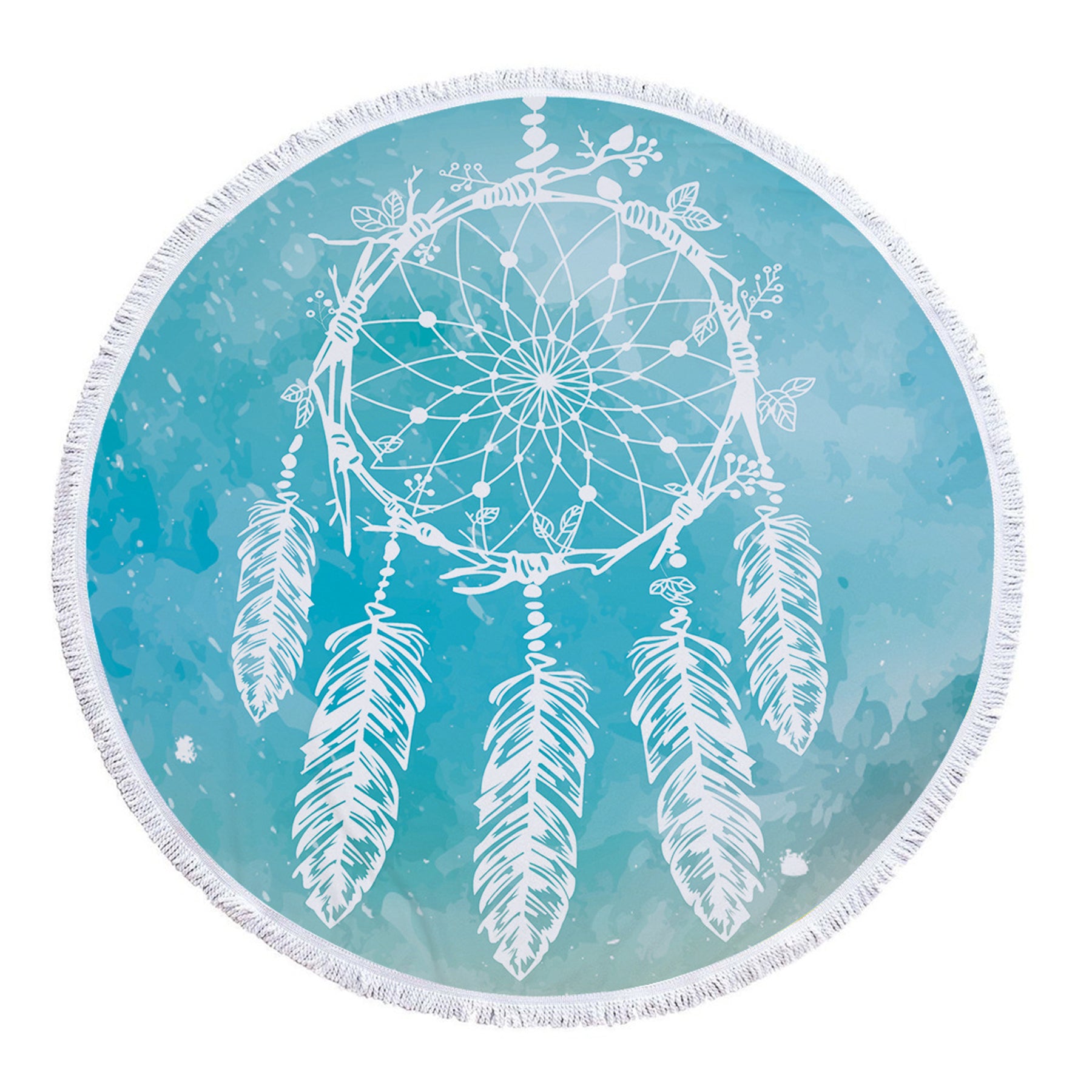Dreamcatcher Printing Round Beach Towel With Tassels