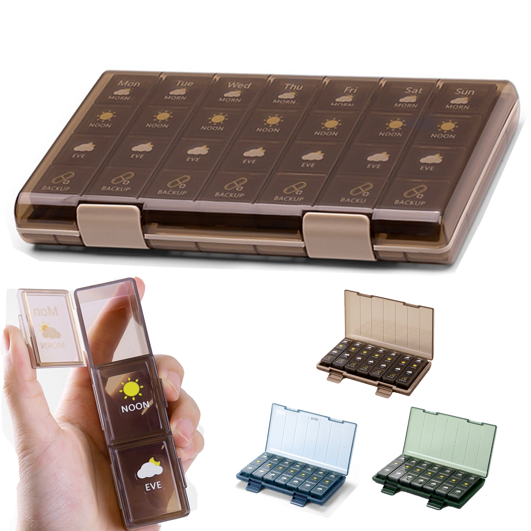 21-Compartment Pill Storage Box