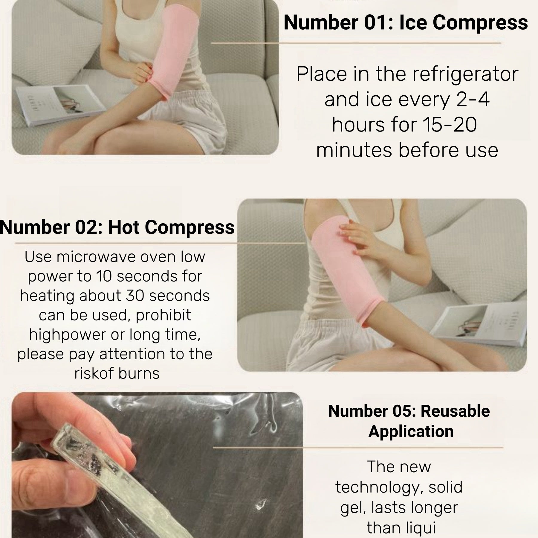 Elastic Compression Ice-pack Arm And Elbow Protector