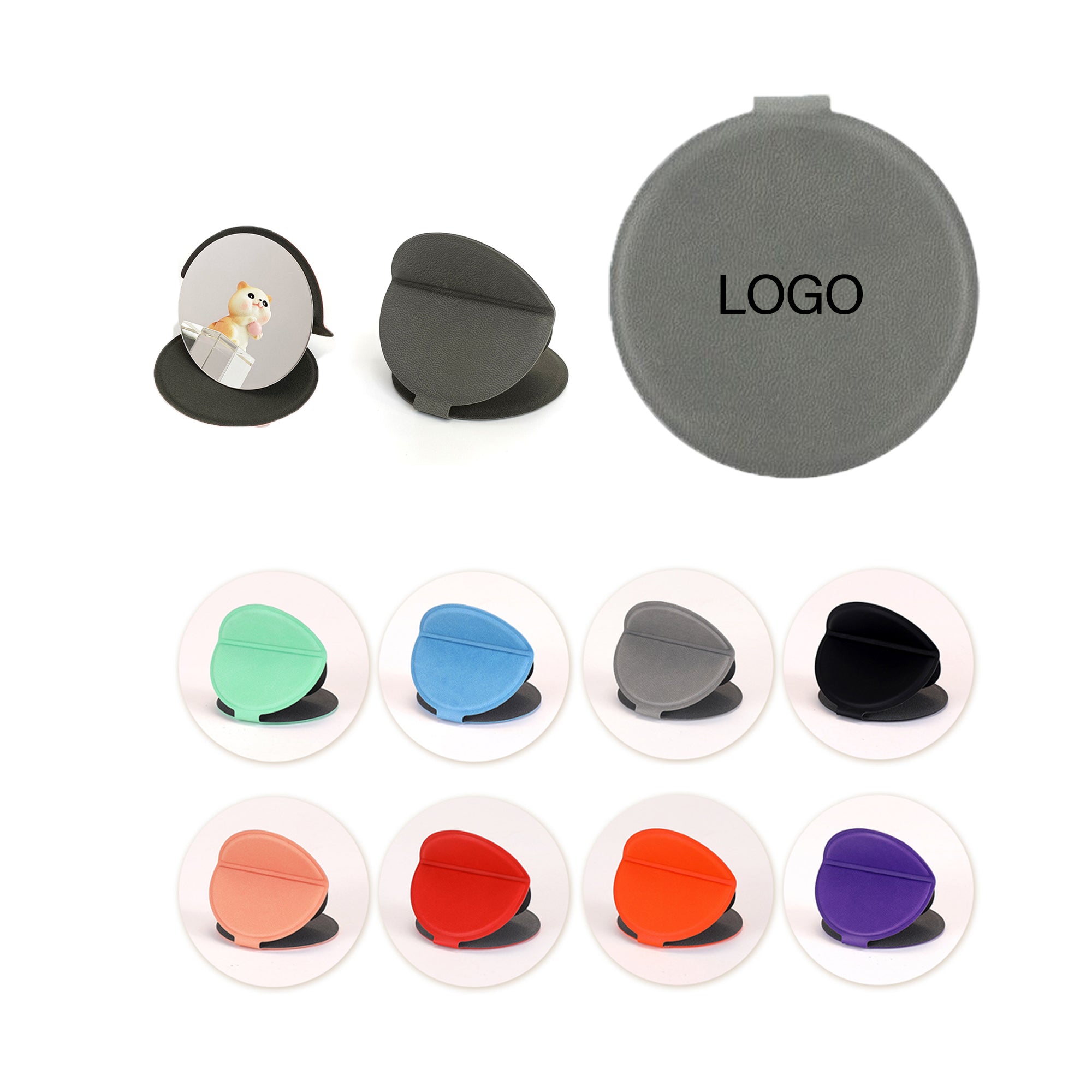 Portable Pu Leather Makeup Mirror