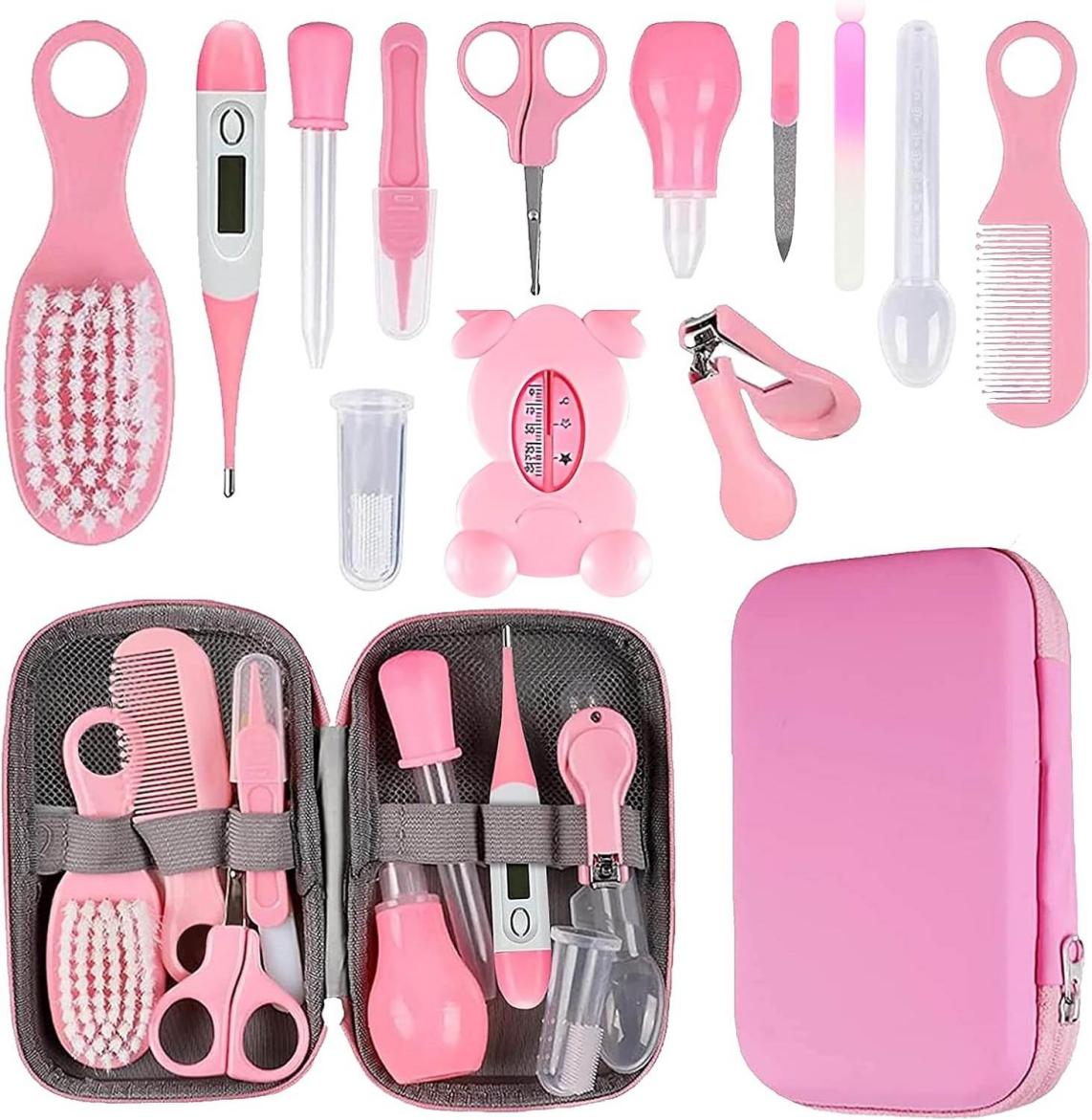 Children'S Baby Nail Clippers 8-Piece Set Of Brush Nose Suction Thermometer Eva Package Care Set