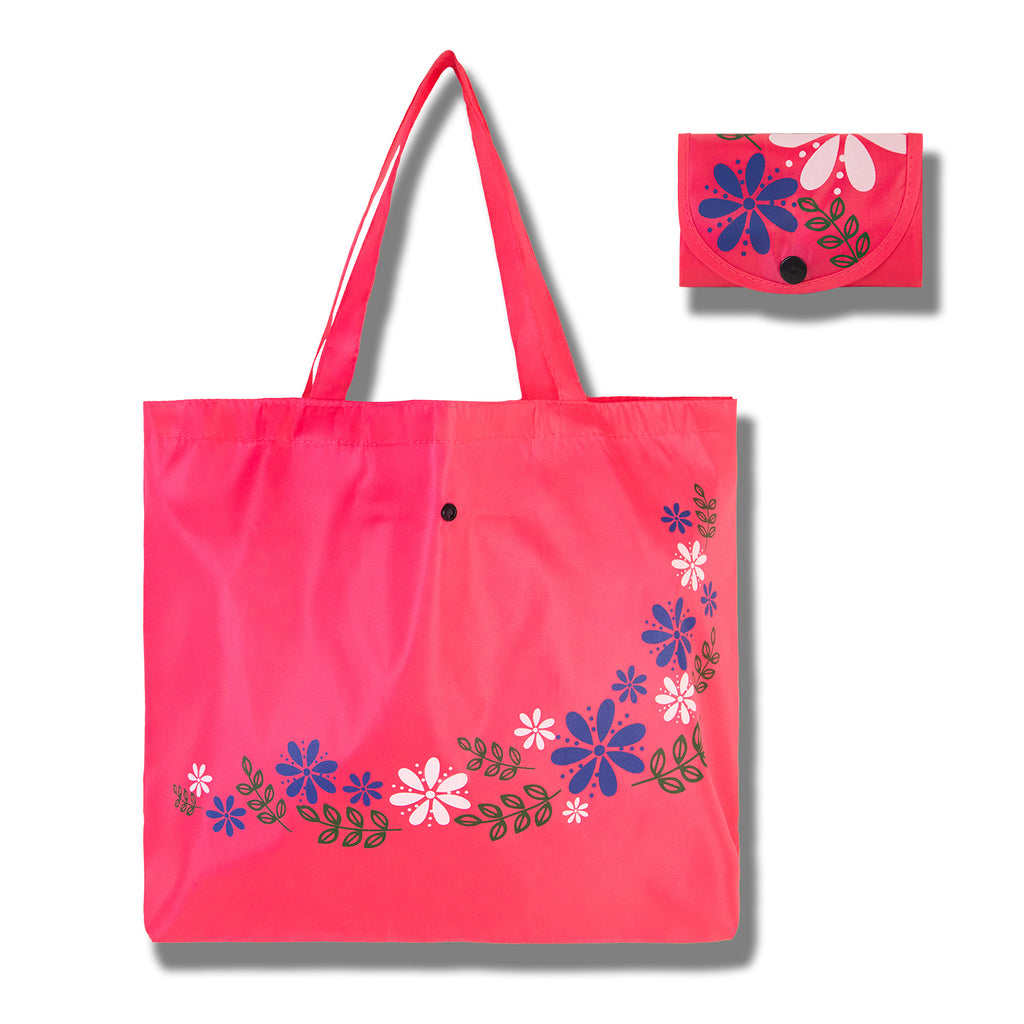 Oxford Cloth Foldable Flower Tote Shopping Bag