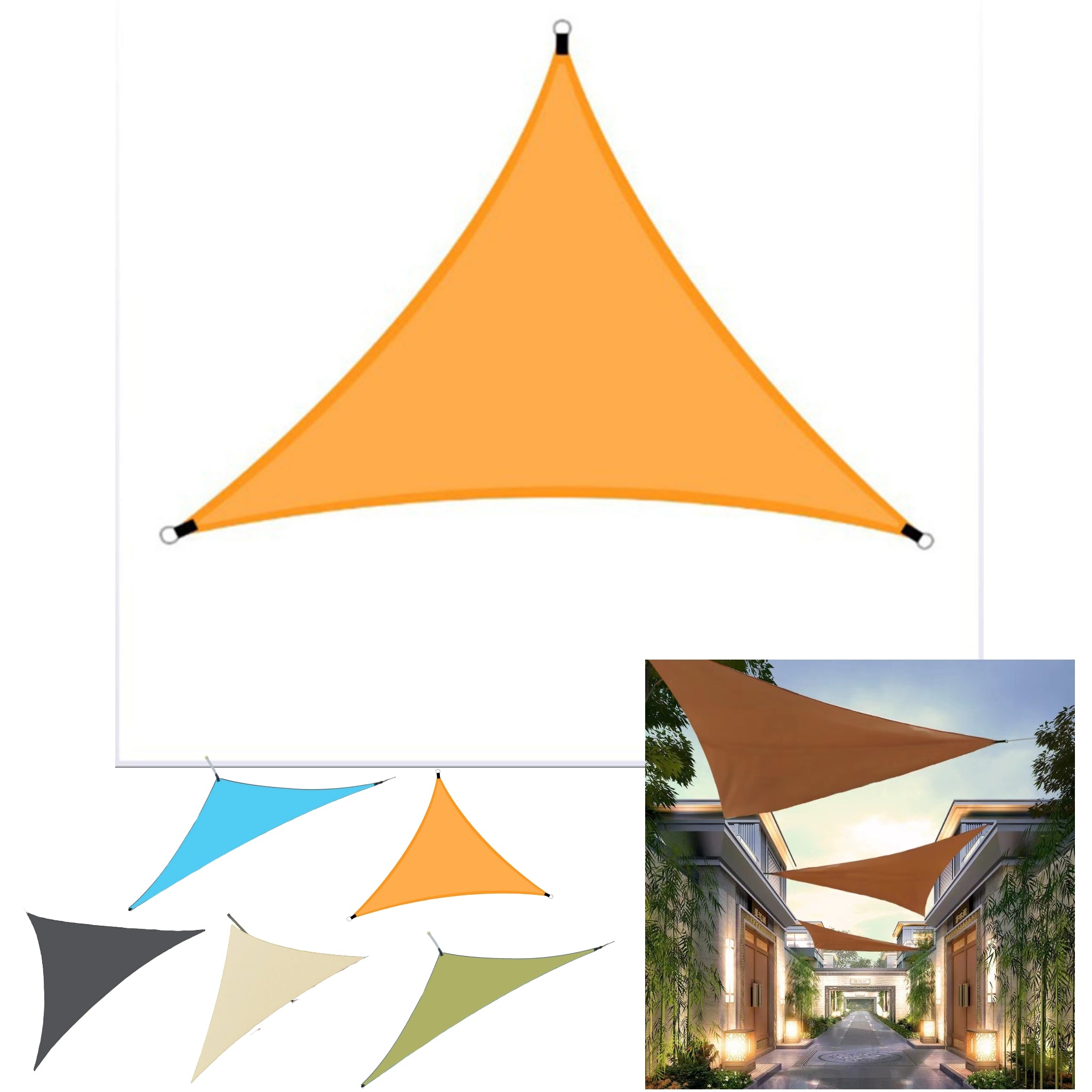 Triangle Sun Shade Sail UV Protection Outdoor Waterproof