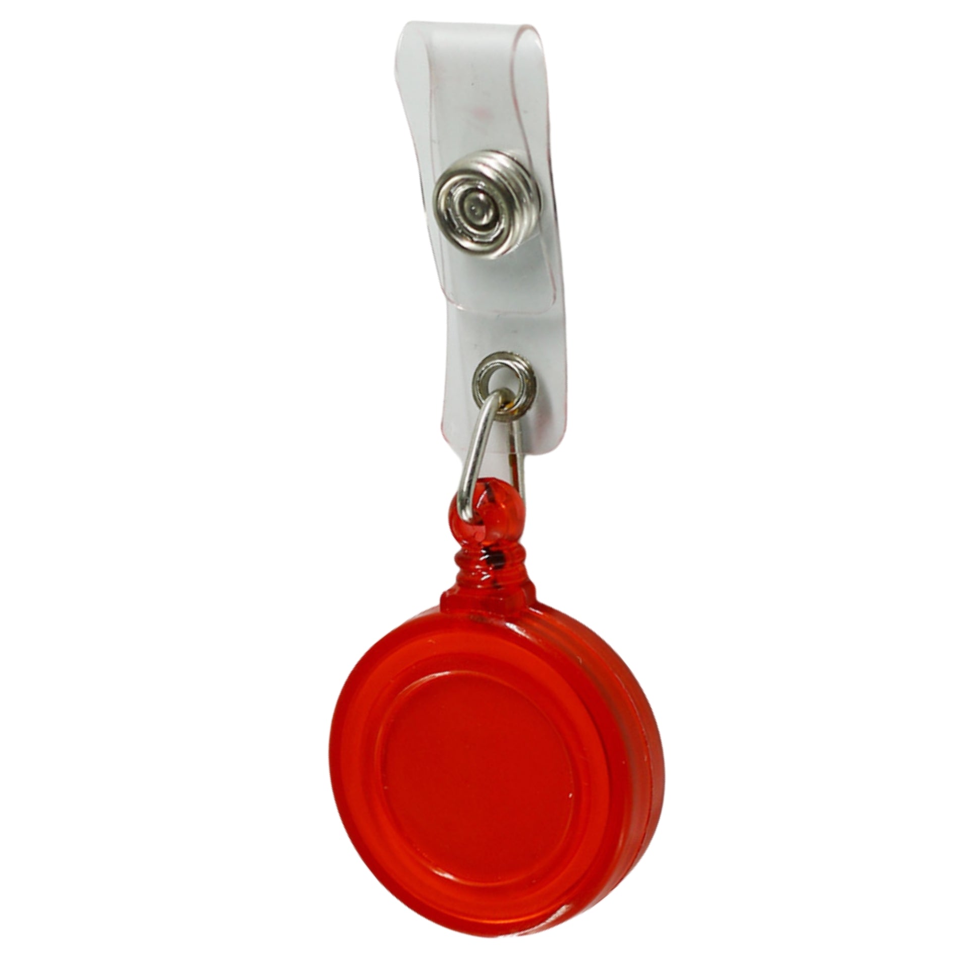 Retractable Round Clear Badge Reel With Belt Clip