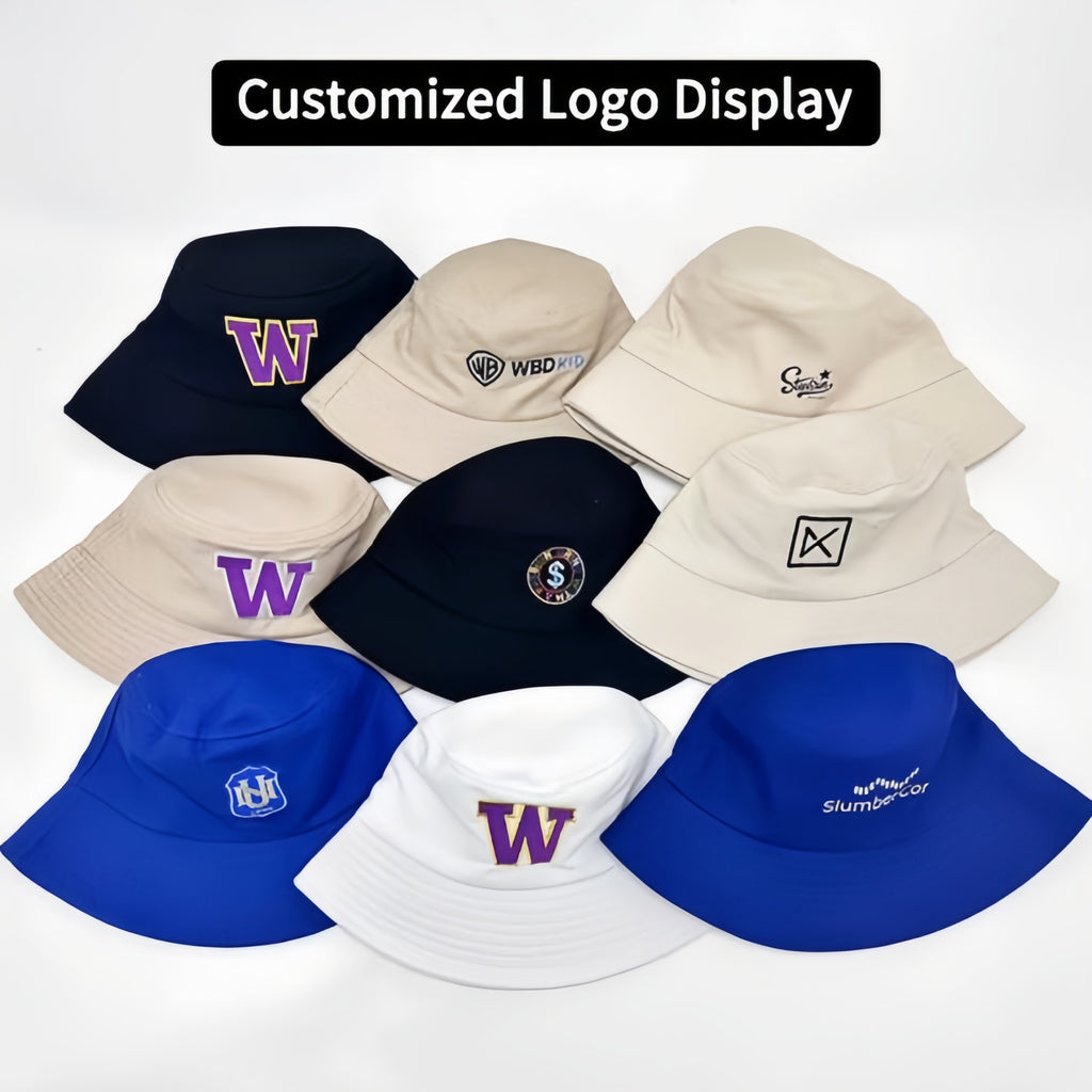 Fashion Patch Print Unisex Embroidered Cotton Fisherman Custom Bucket Hat Cap