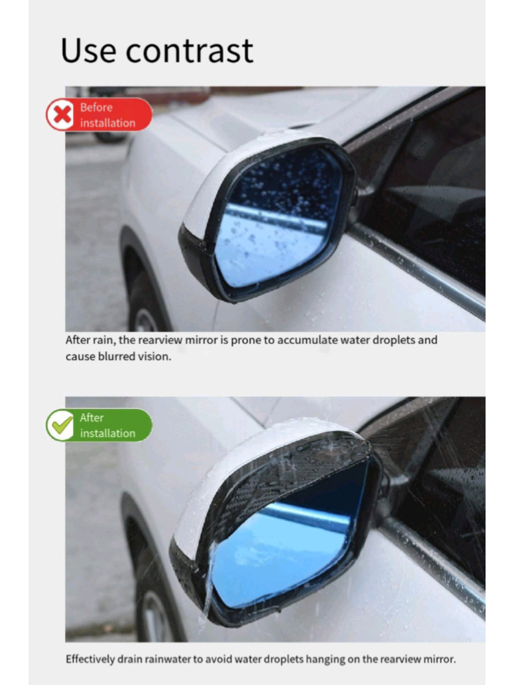 Car Rearview Mirror Rain Eyebrow
