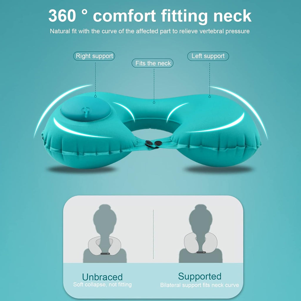 Press Type Inflatable U-Shaped Pillow