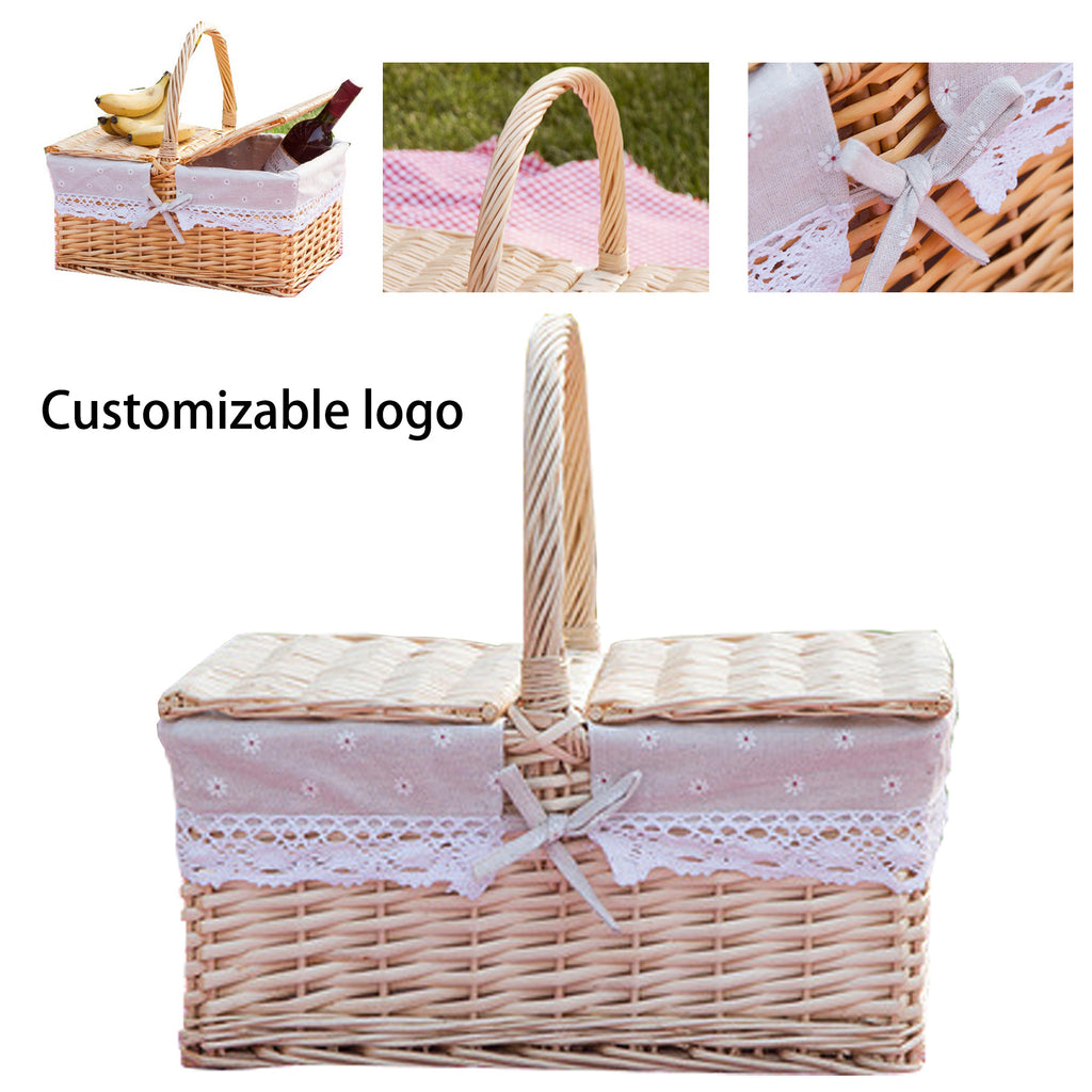 Rectangular Rattan Picnic Basket