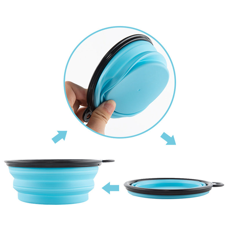12 Oz. Collapsible Silicone Pet Bowl With Carabiners