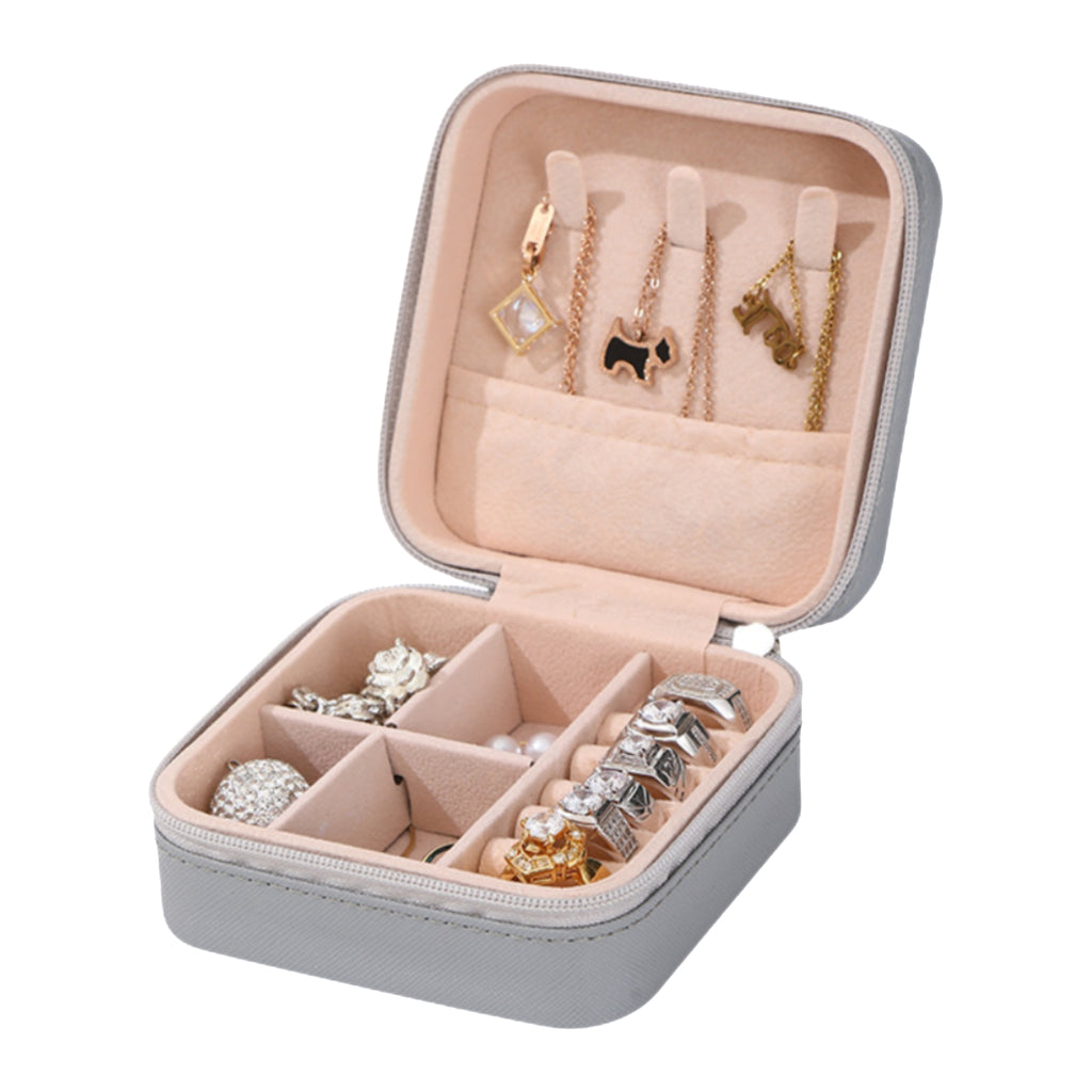 Square Zipper Jewelry Storage Box