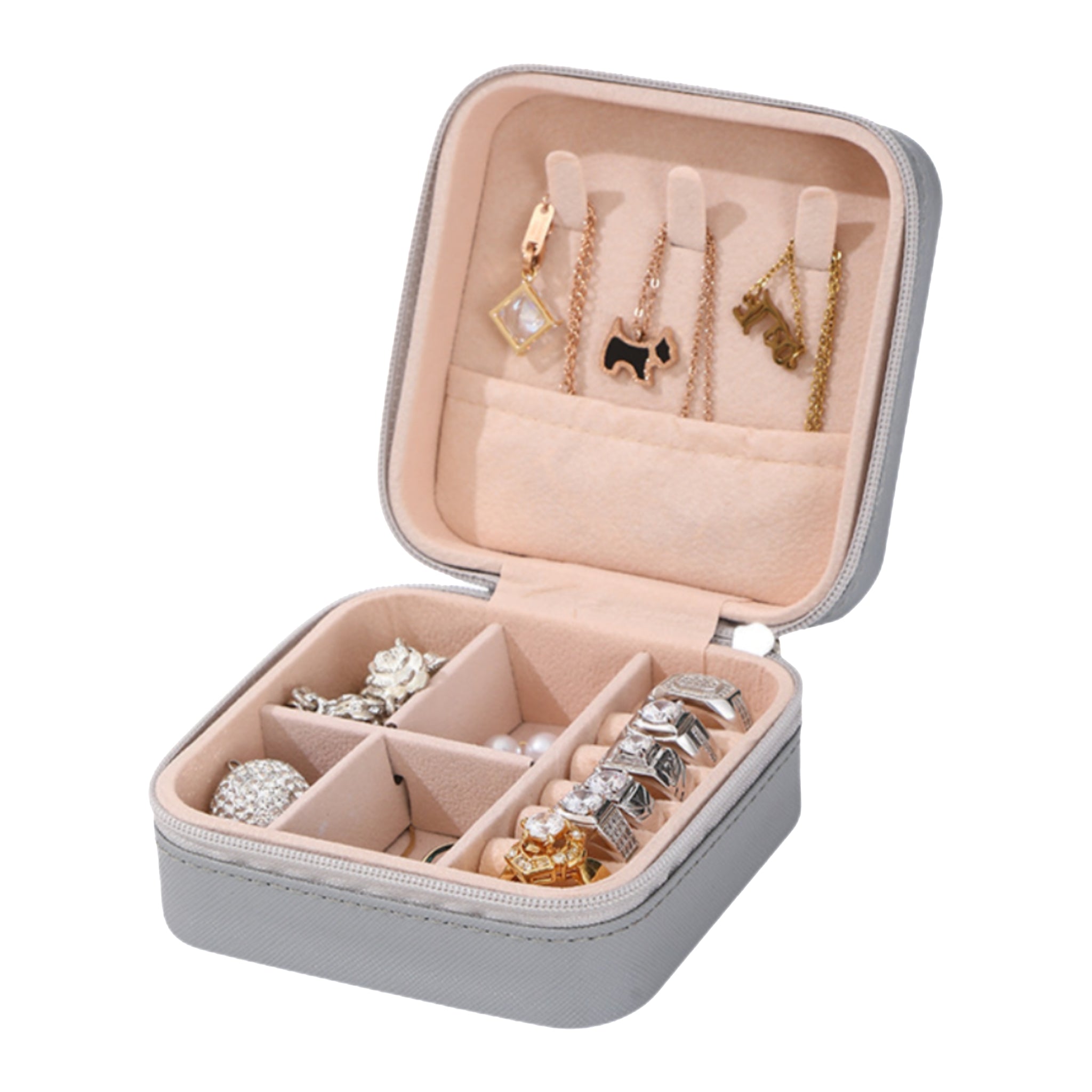 Square Zipper Jewelry Storage Box