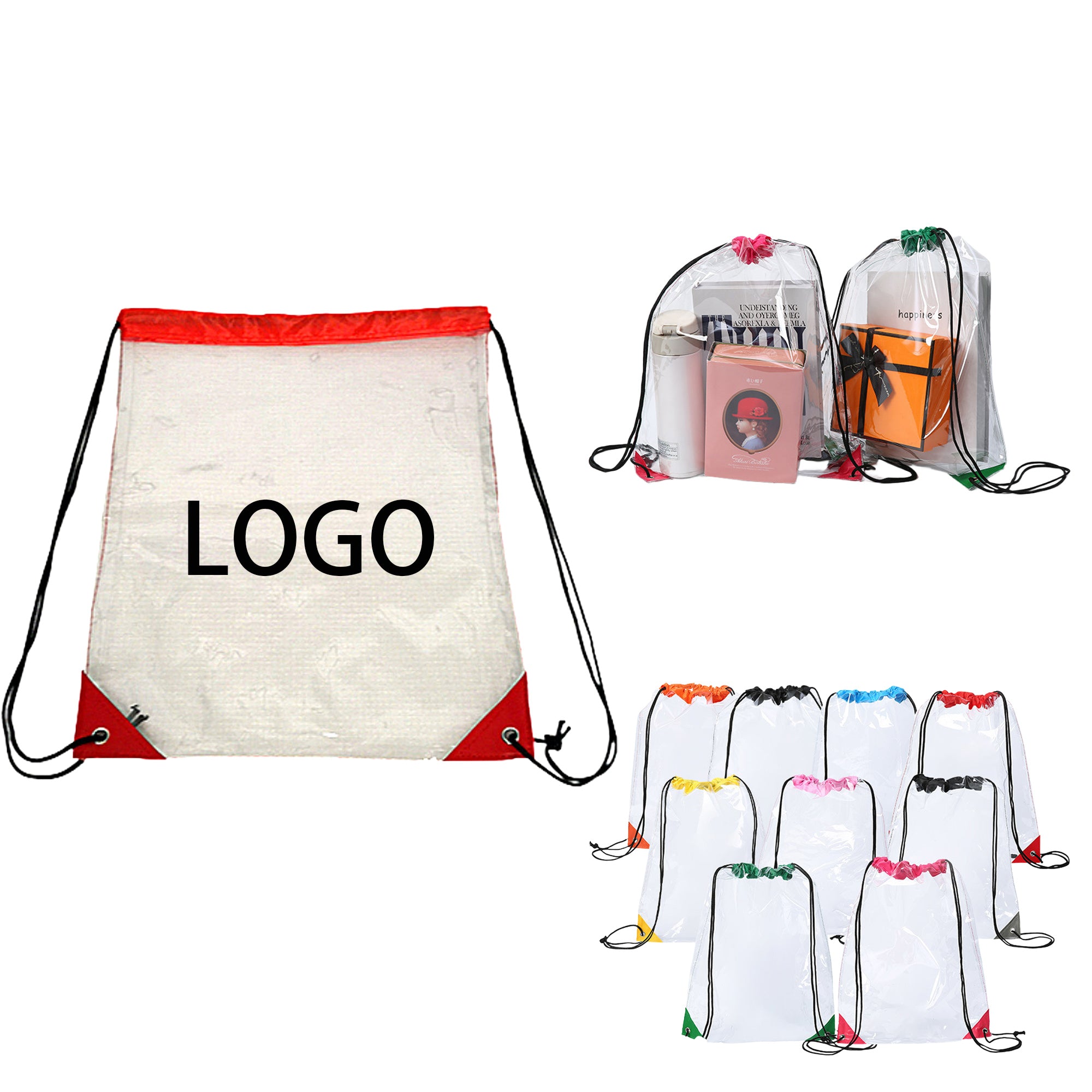 Clear PVC Drawstring Cinch Bag