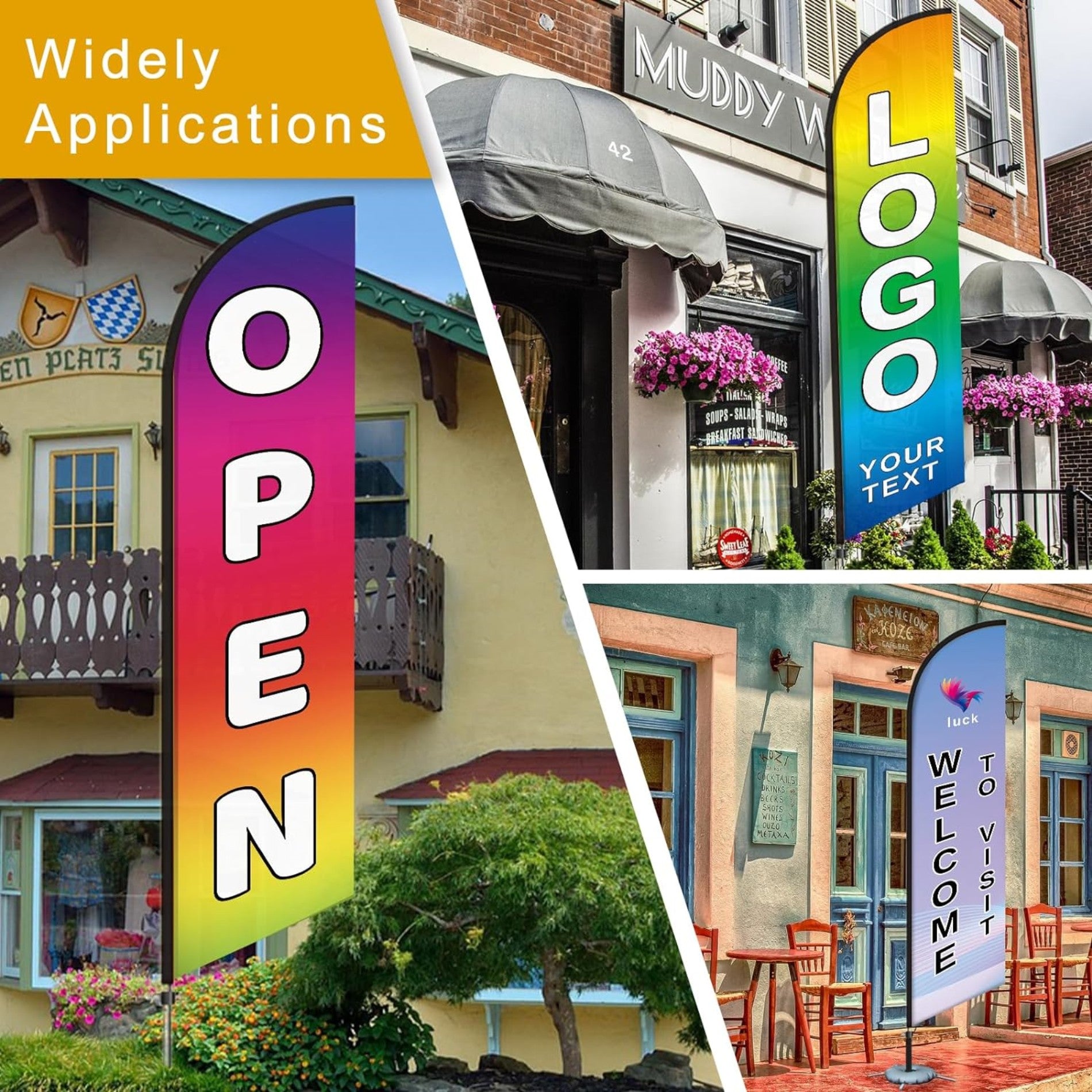 9' Polyester Warp Knitted Fabric Advertising Flag
