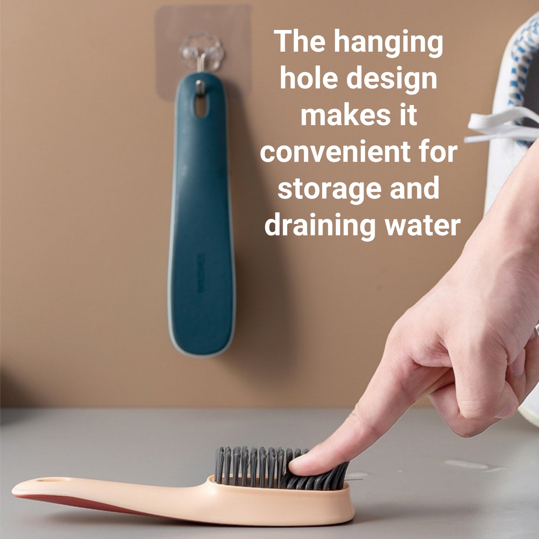 Plastic Long-Handled Shoe Brush