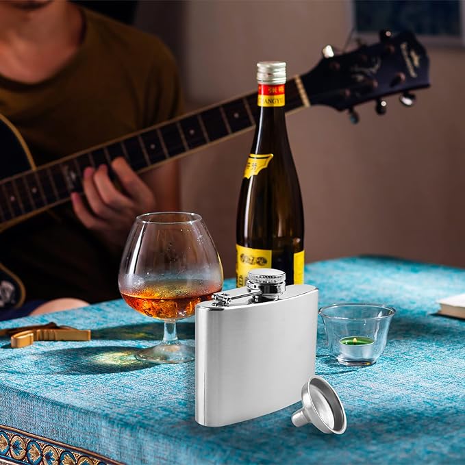 Matte Brushed Finishing Square Shaped Stainless Steel Liquor Whiskey Wine Alcohol Hip Flask