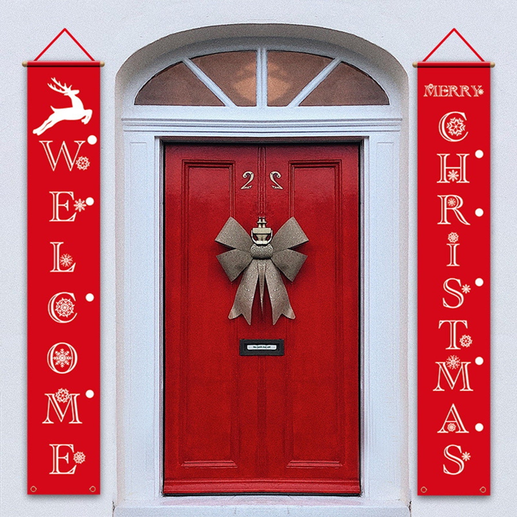 Christmas Door Decorations Xmas Porch Banner Hanging Banners Couplet