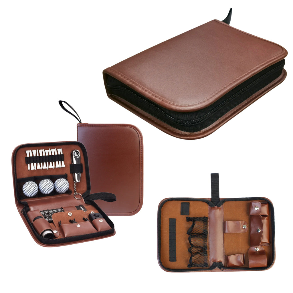 Large-capacity Golf Accessory Storage Leather Bag