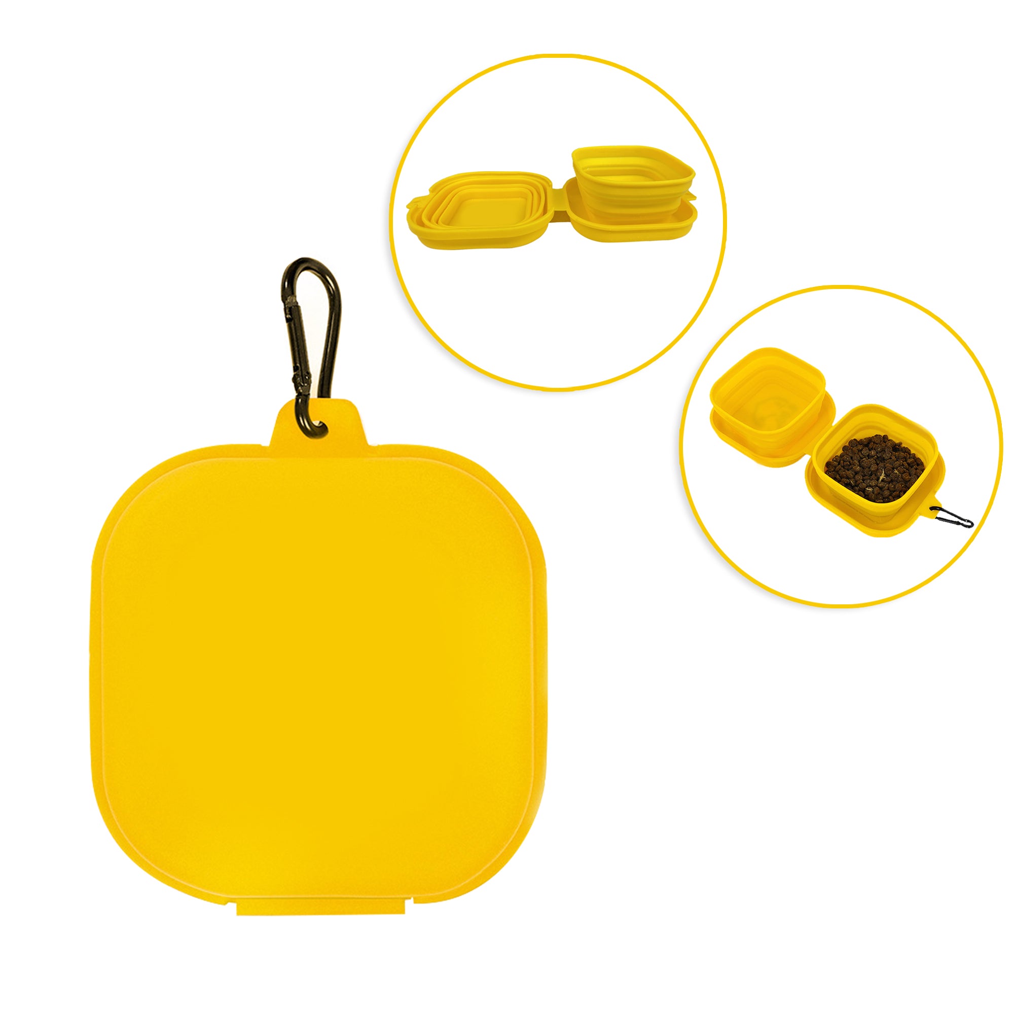 Pet Travel Collapsible Double-Bowl Feeder For Cats And Dogs