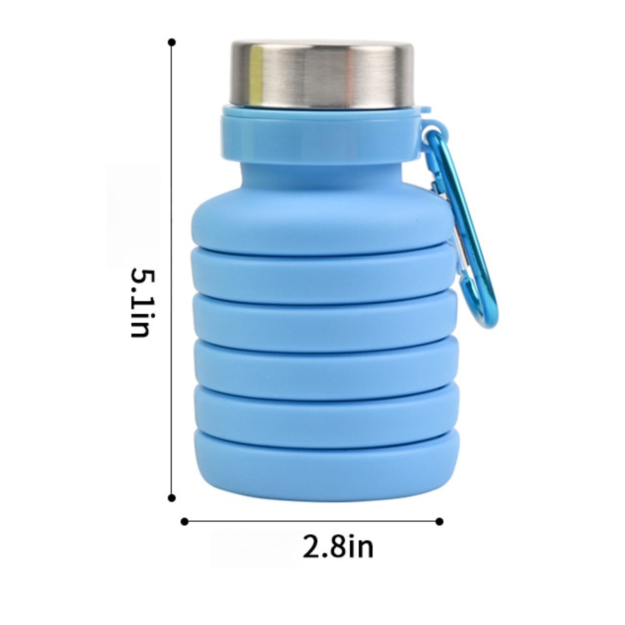 17-Ounce Silicone Collapsible Water Bottle