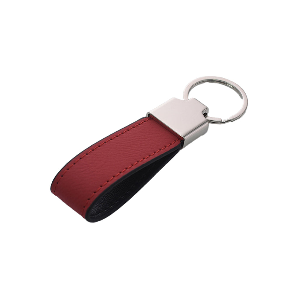 Leather Strap Keychain Metal Plate