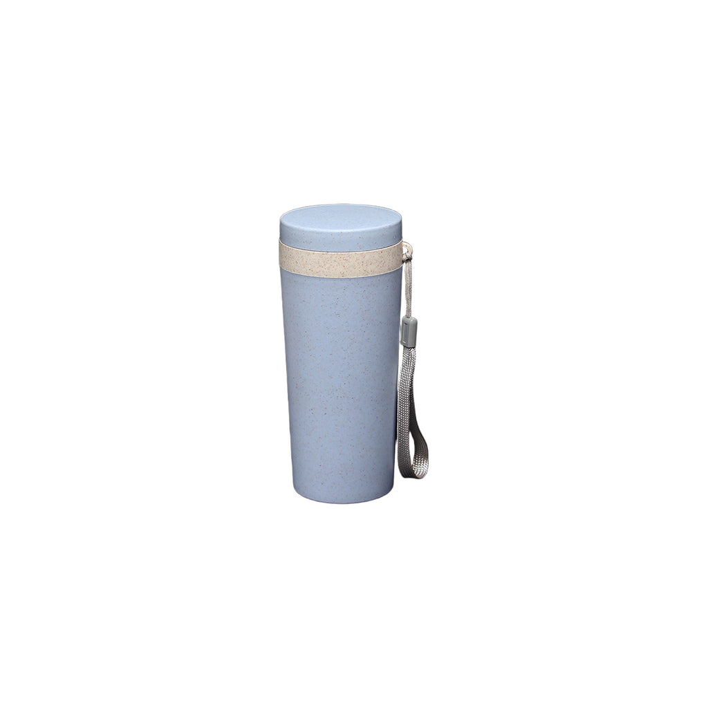 Solid-Color Wheat Straw Double-Layer Water Cup