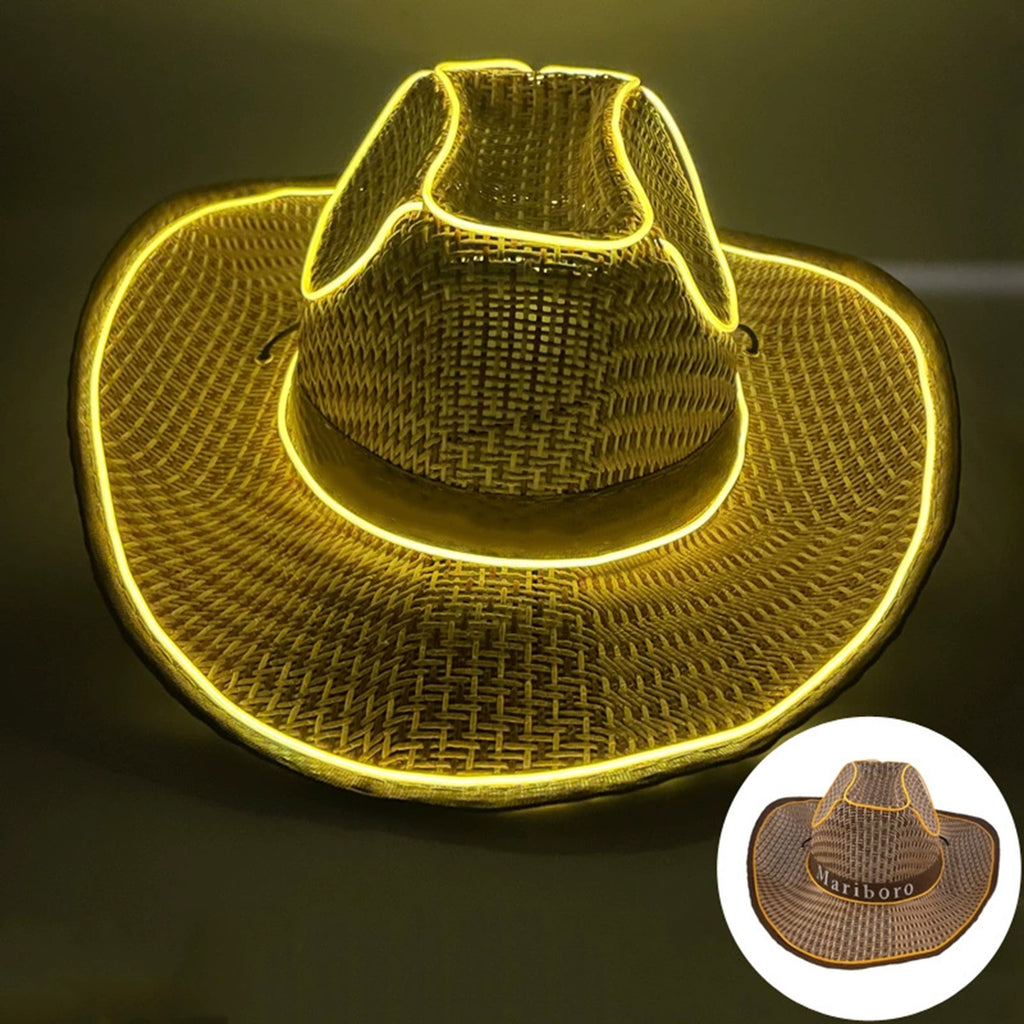 Glowing Denim Straw Hat