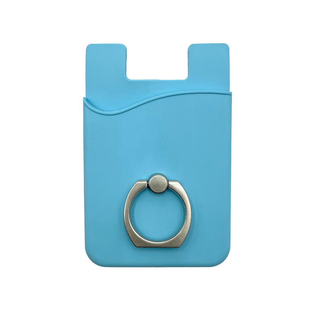 Silicone Card Holder With Metal Ring Phone Stand