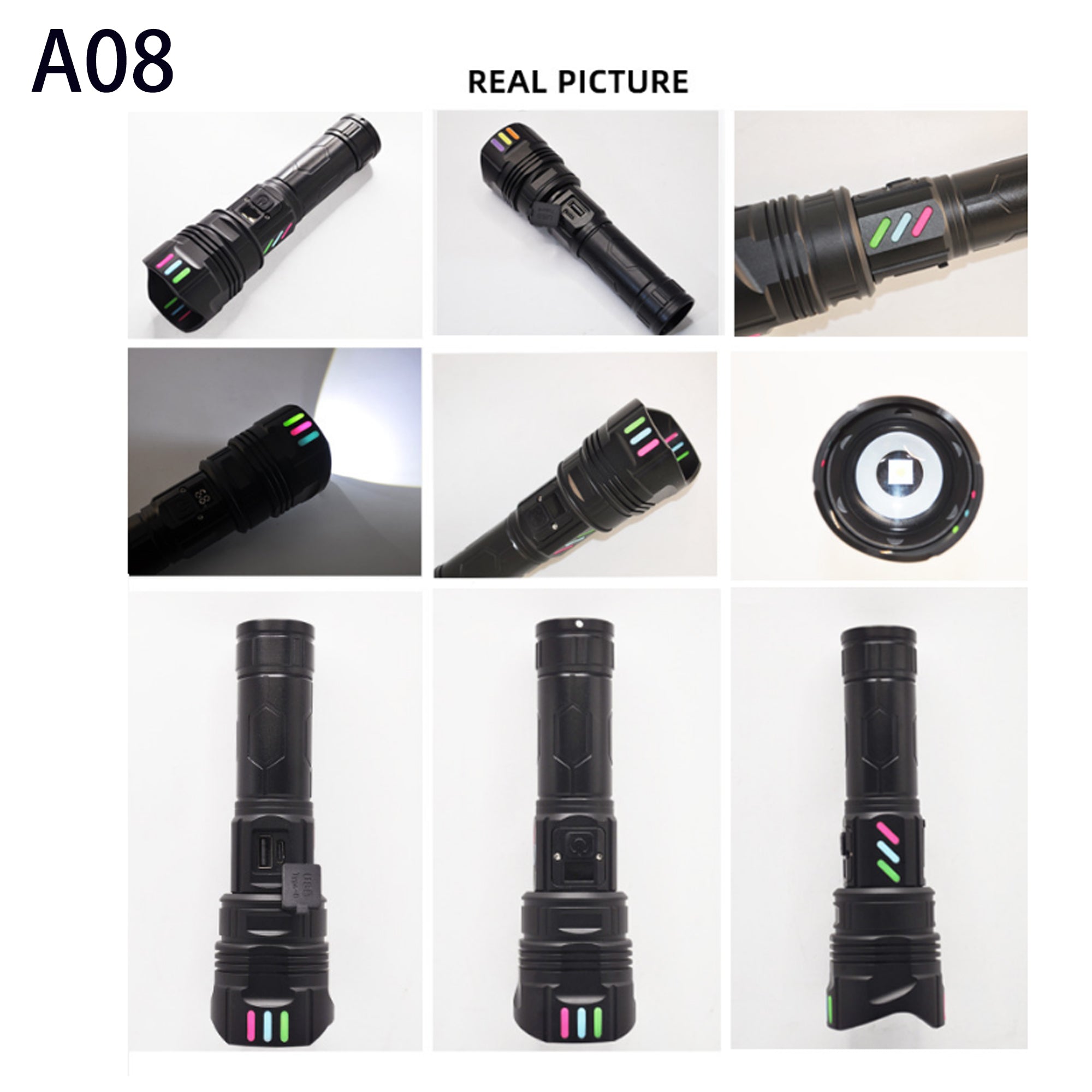 20W Power Rechargeable Flashlights High Lumens