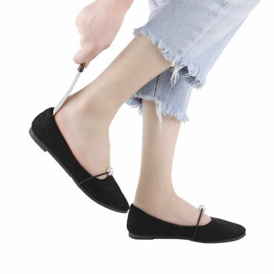 PU Leather Shoehorn Portable Shoe Horn Keychain Metal Shoe Lifter