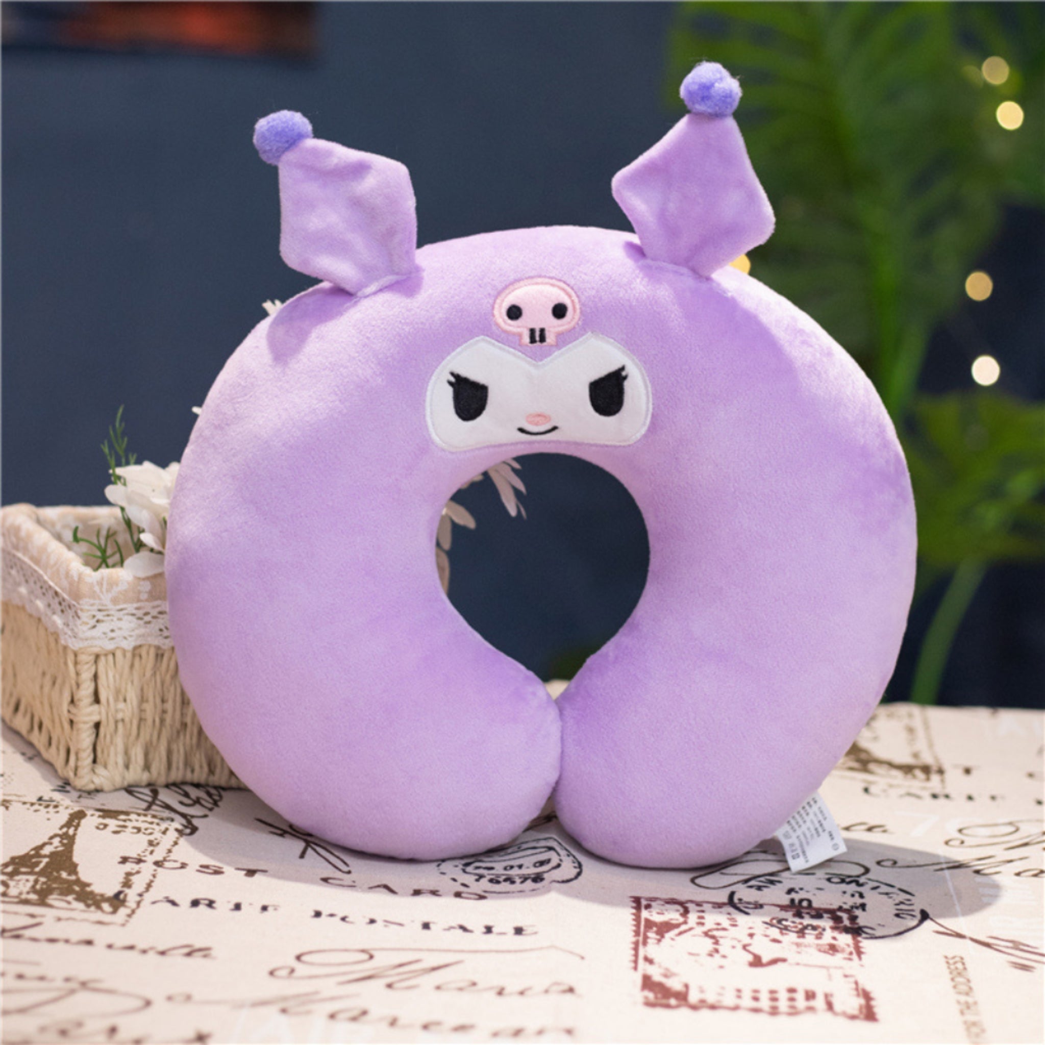 Sanrio Kuromi Neck Pillow Memory Foam Travel Office