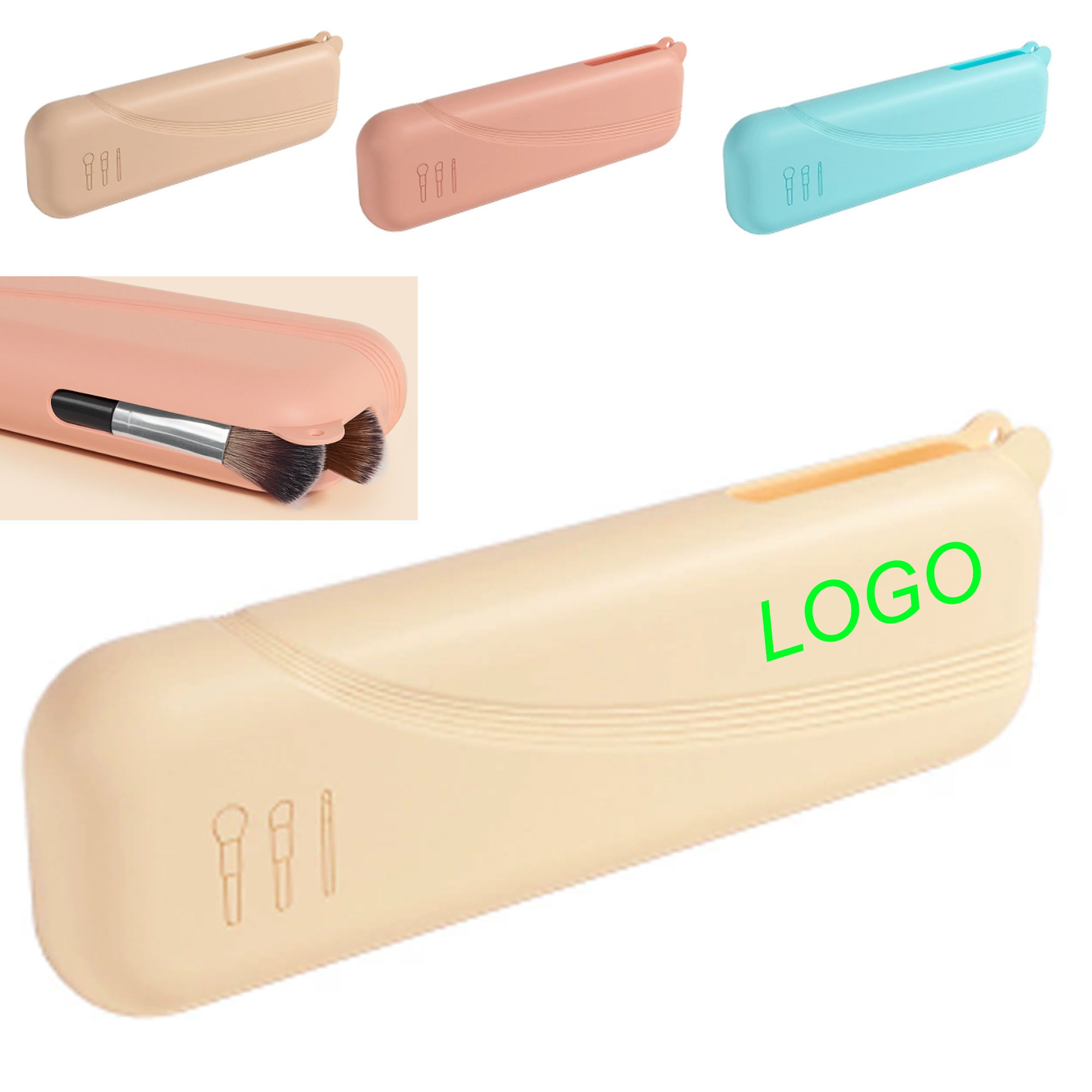 Silicone Makeup Brush Storage Case with Snap Design