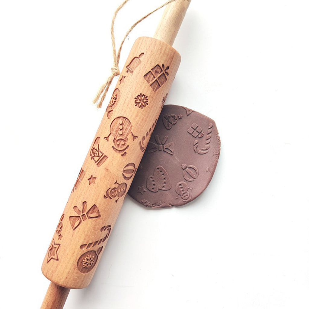 Embossed Wooden Rolling Pin