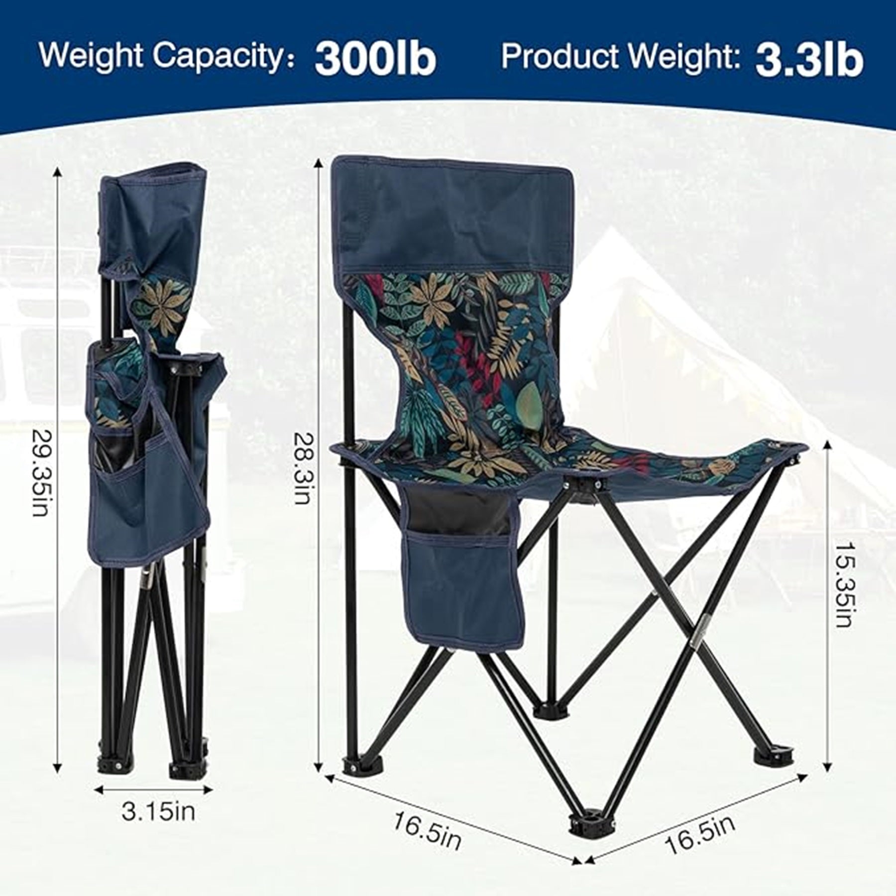 Aluminum Alloy Frame Folding Backpacking Chair