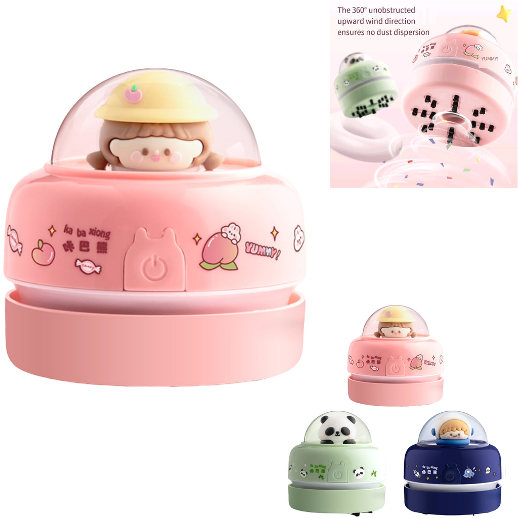Cartoon Mini Vacuum Cleaner Safe Kids Desk Eraser Dust