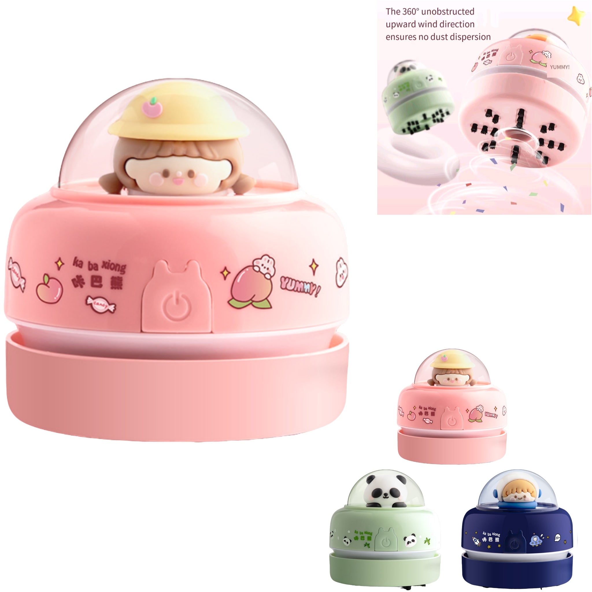 Cartoon Mini Vacuum Cleaner Safe Kids Desk Eraser Dust