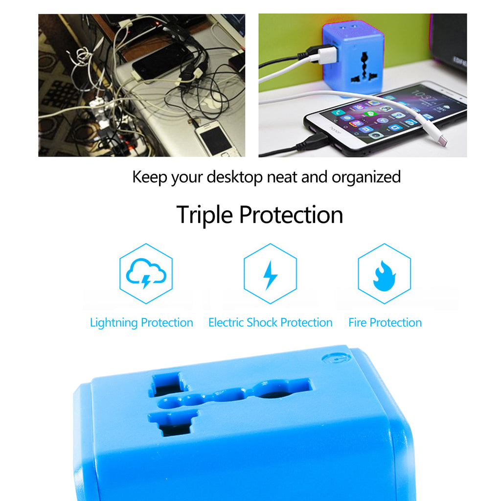 Universal Travel Power Adapter With Dual Usb Charging Ports