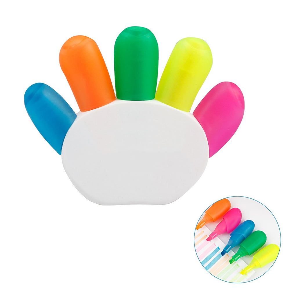 High Five Hand-Shaped Highlighter Multi-Color Set