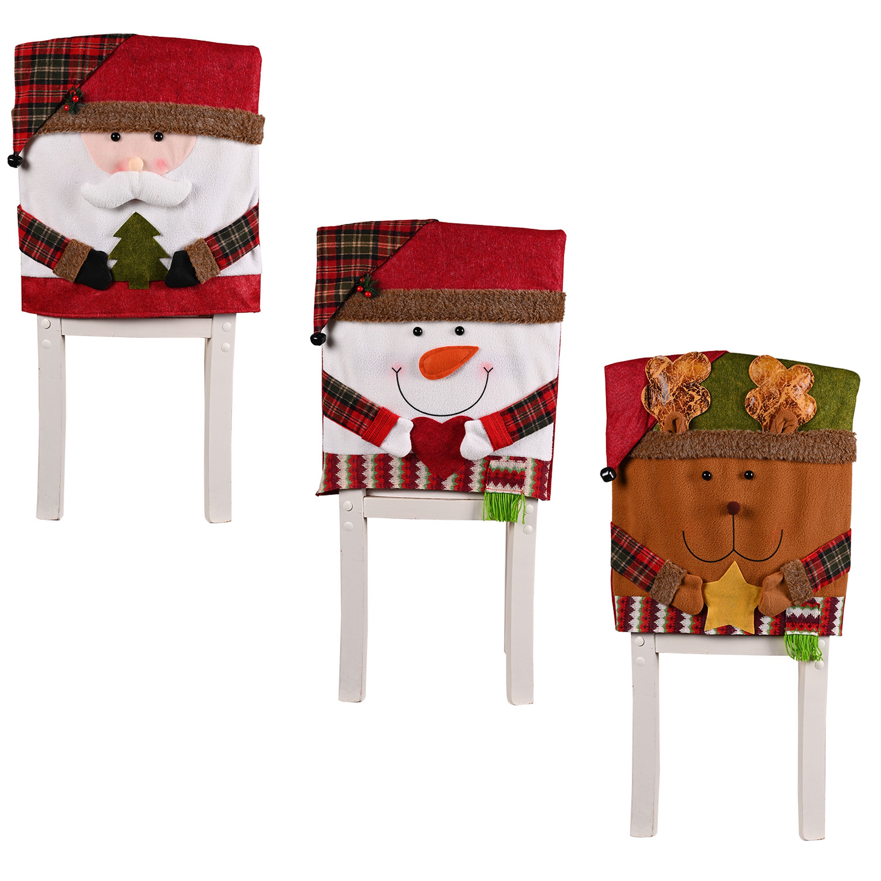 Three Styles Of Christmas Decorations Chair Cover