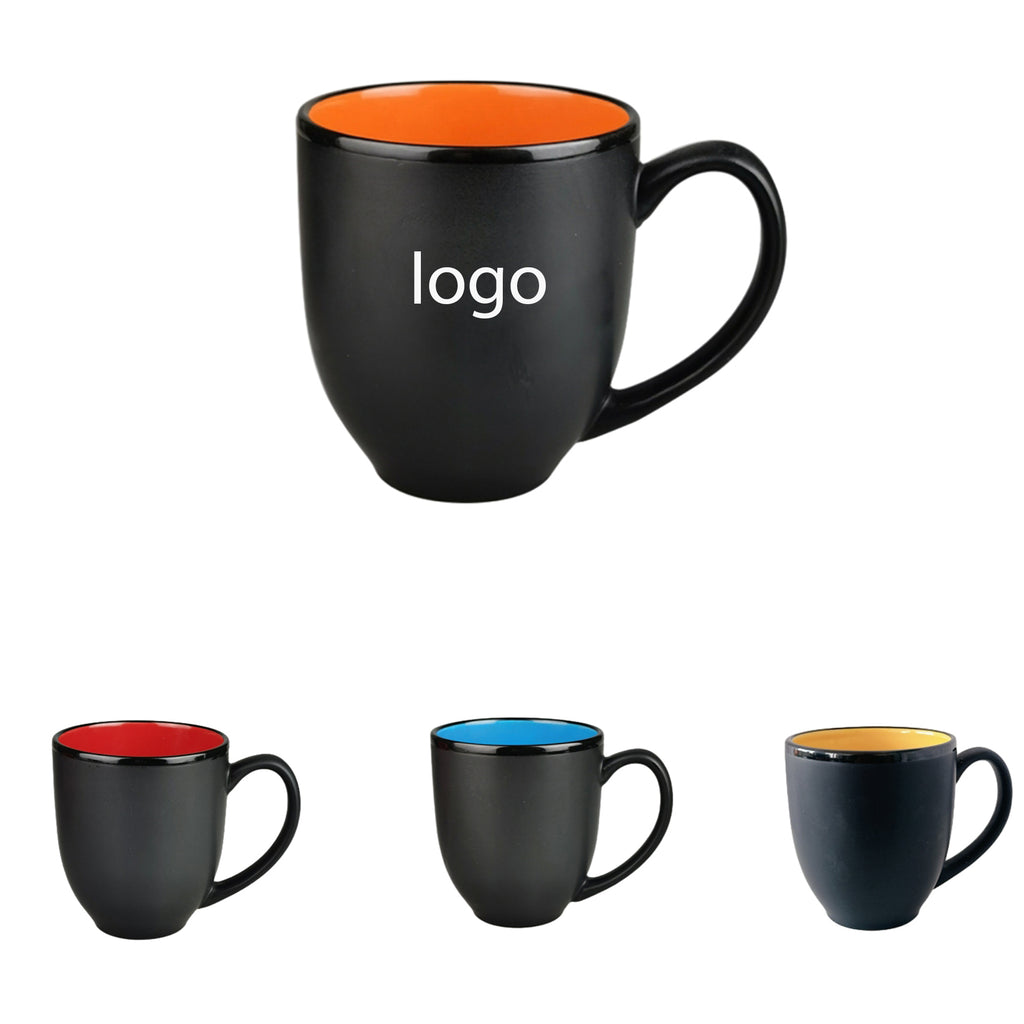 16Oz Black Matte Ceramic Coffee Tea Breakfast Mug