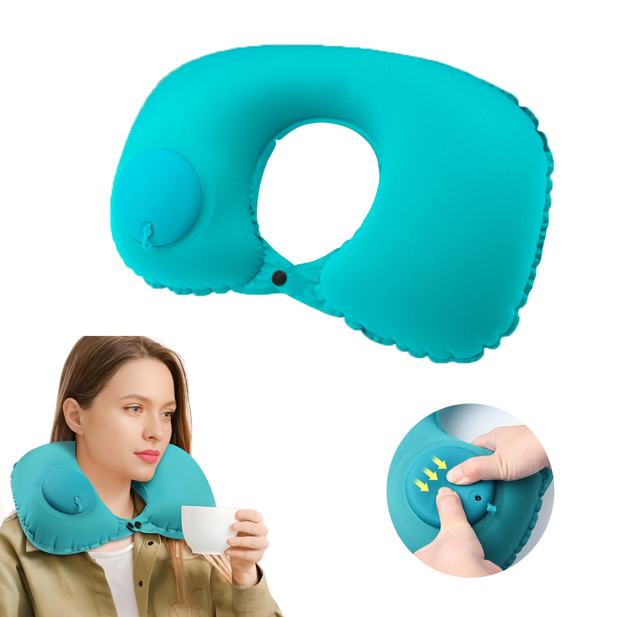 Inflatable U-Shaped Neck Pillow