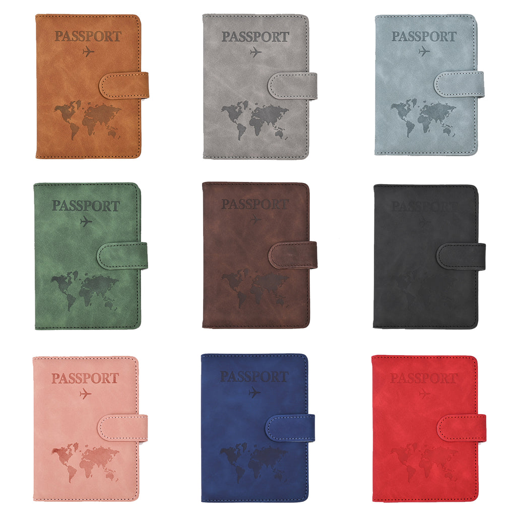 Leather Map Passport Wallet