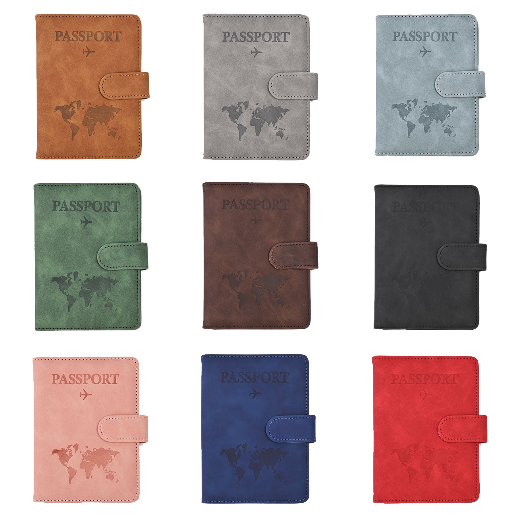 Leather Map Passport Wallet
