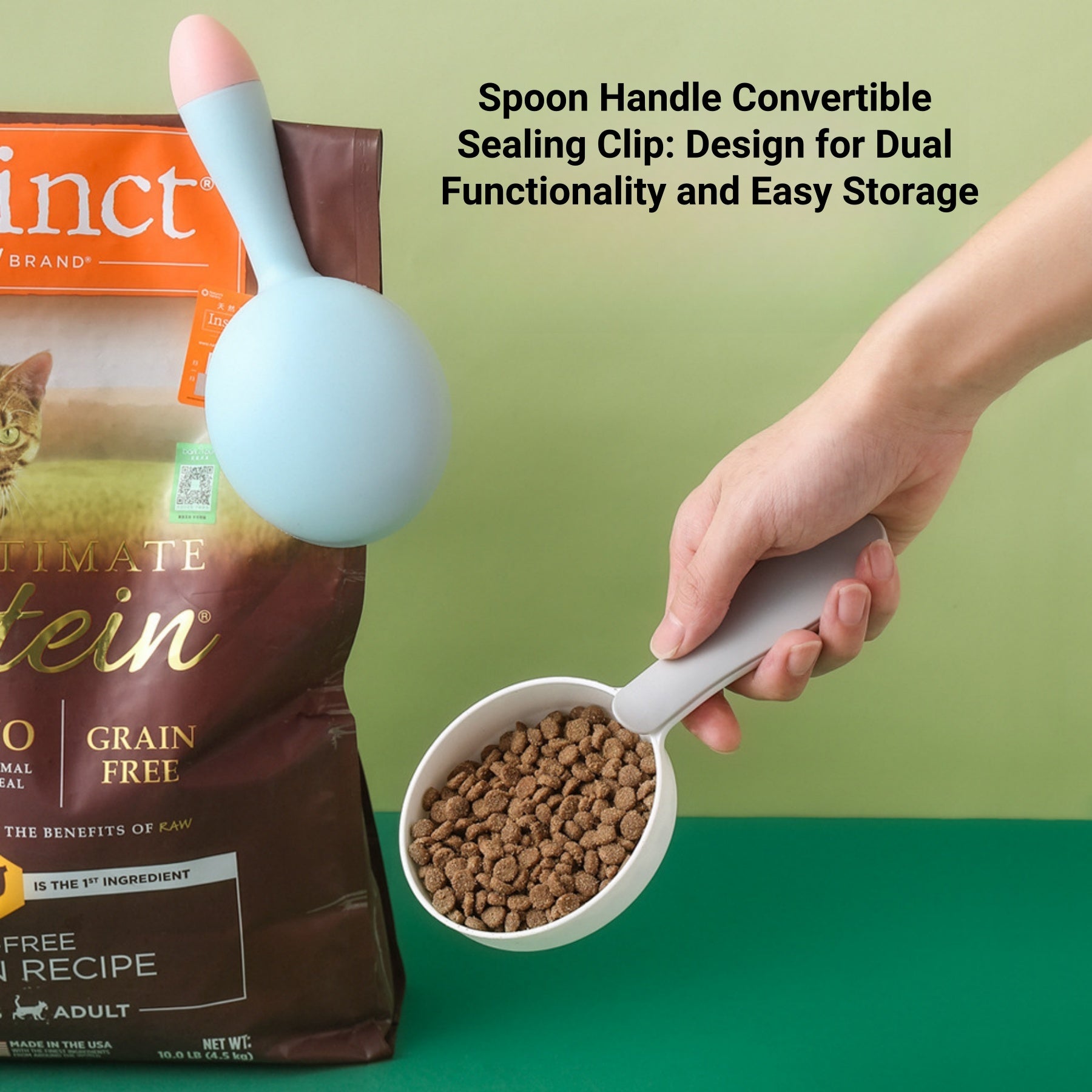 Simple Color-Block Pet Food Scoop