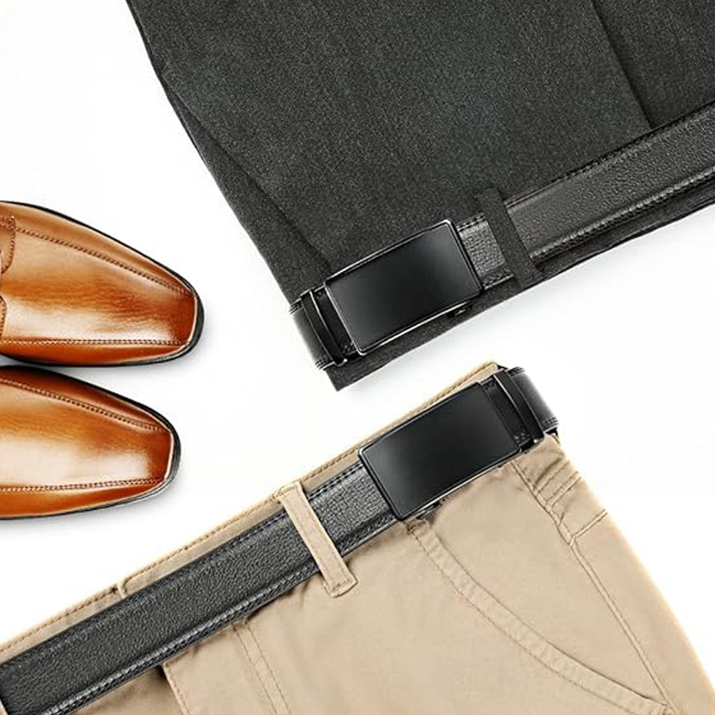 Men'S Real Leather Ratchet Dress Casual Belt