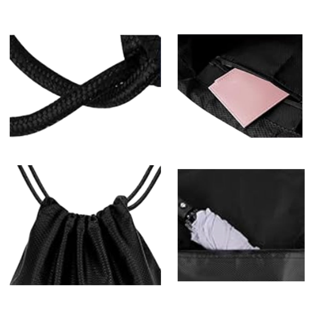 Drawstring Backpack With Zip Pocket