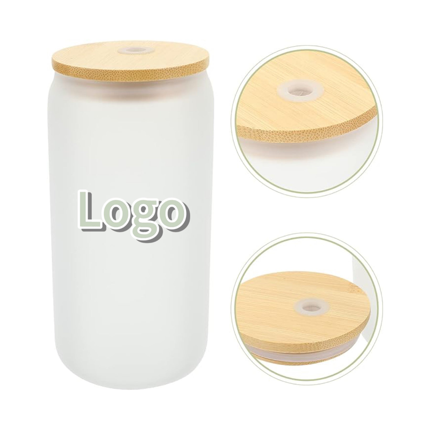 Double Glass Bamboo Lid Mug