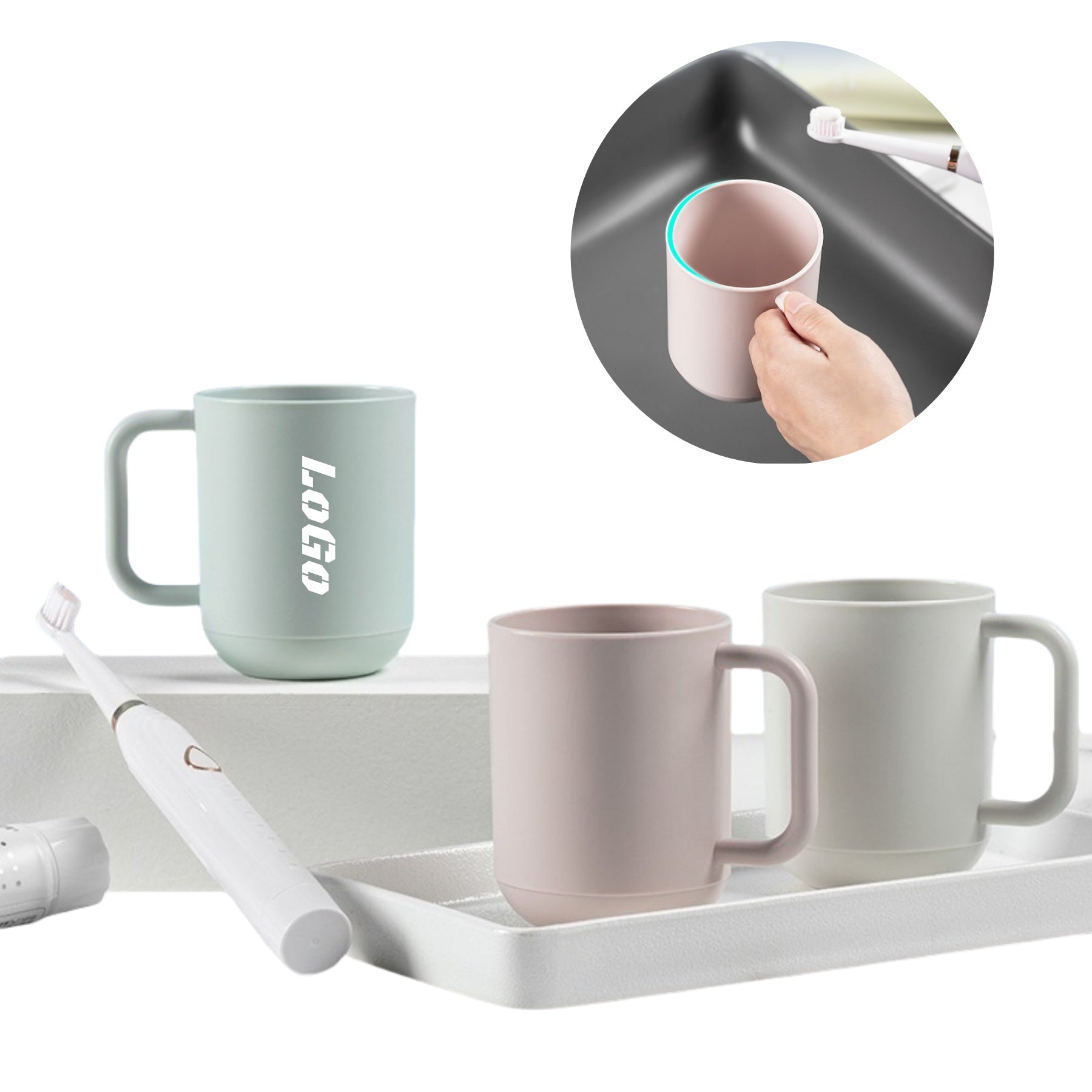 Simple Household Mouthwash Cup With Handle